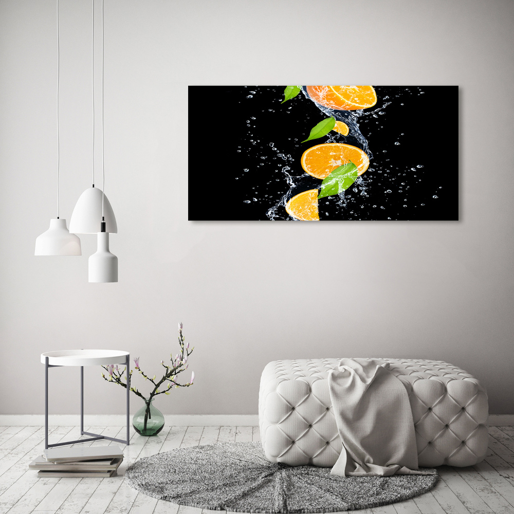 Tableau sur toile Oranges et eau