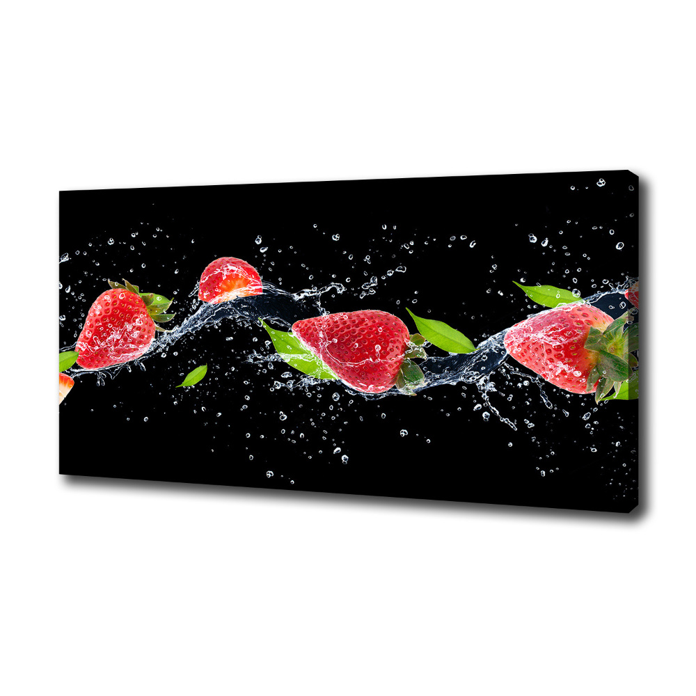 Tableau sur toile Fraises et eau