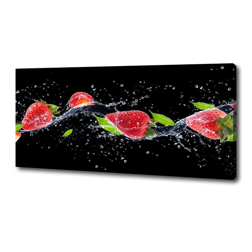 Tableau sur toile Fraises et eau