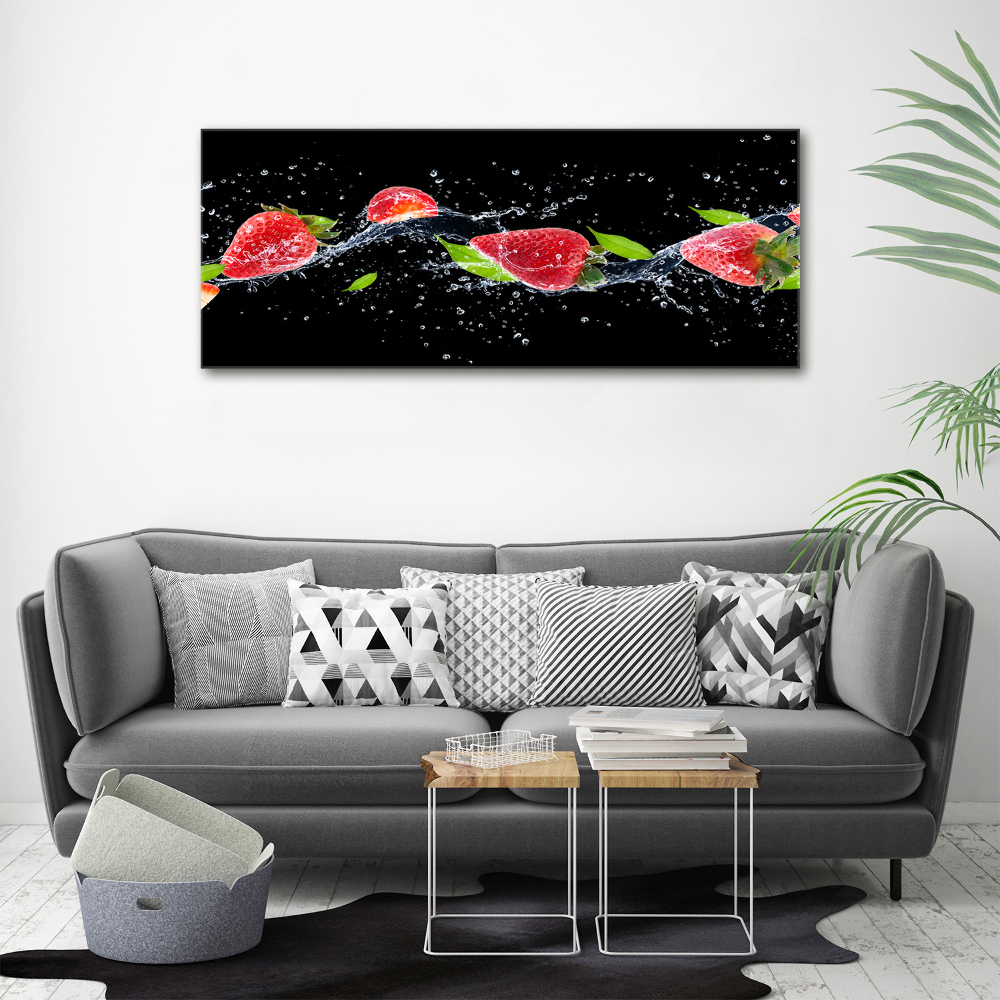 Tableau sur toile Fraises et eau