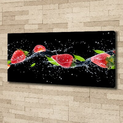 Tableau sur toile Fraises et eau