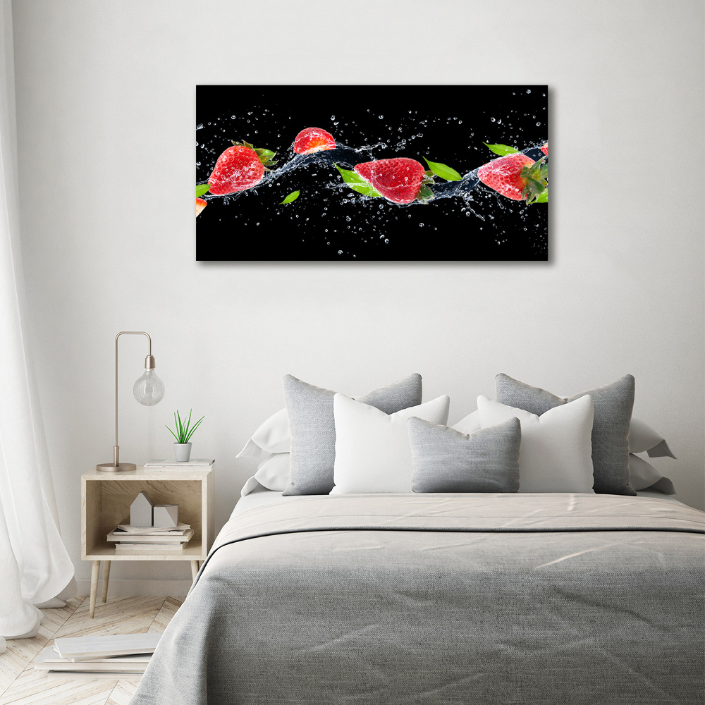 Tableau sur toile Fraises et eau