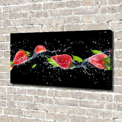 Tableau sur toile Fraises et eau