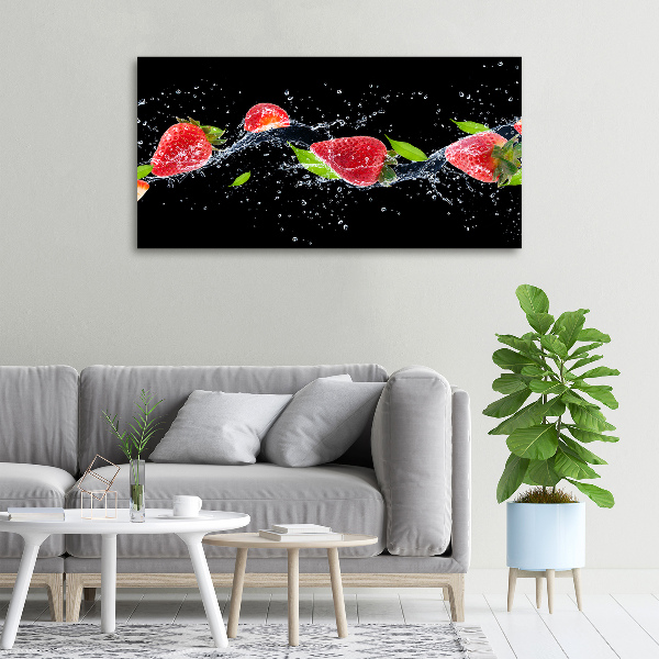 Tableau sur toile Fraises et eau