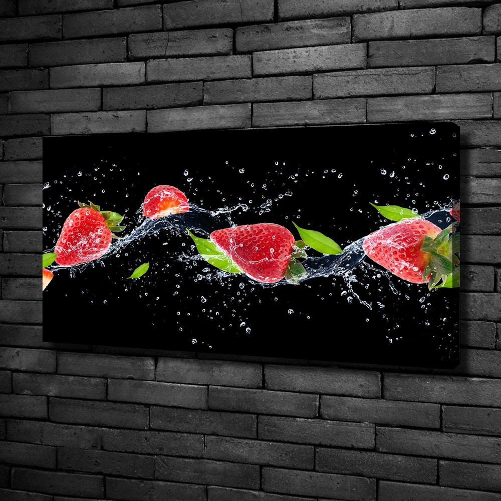 Tableau sur toile Fraises et eau