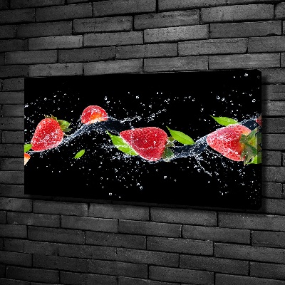 Tableau sur toile Fraises et eau