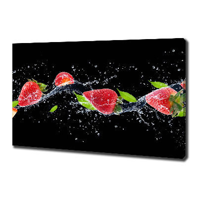 Tableau sur toile Fraises et eau