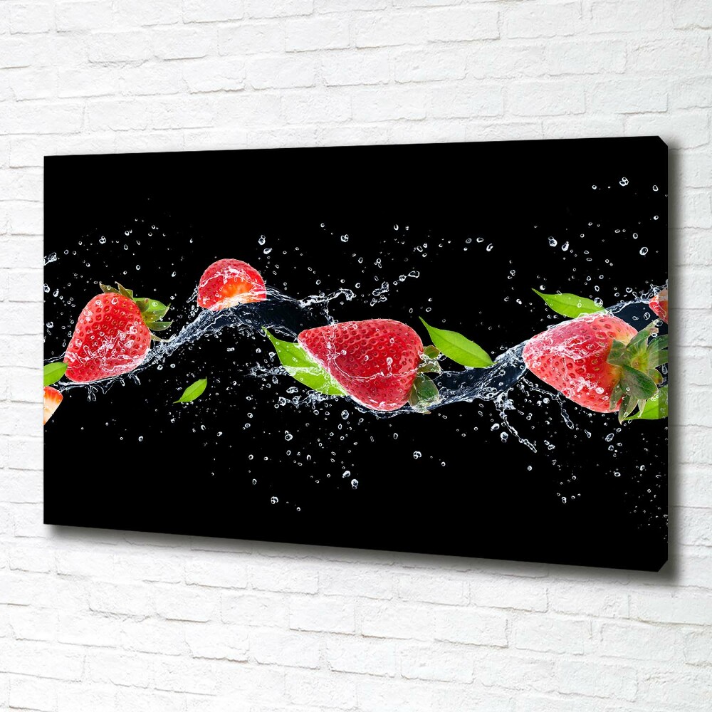 Tableau sur toile Fraises et eau