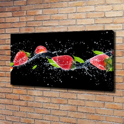 Tableau sur toile Fraises et eau