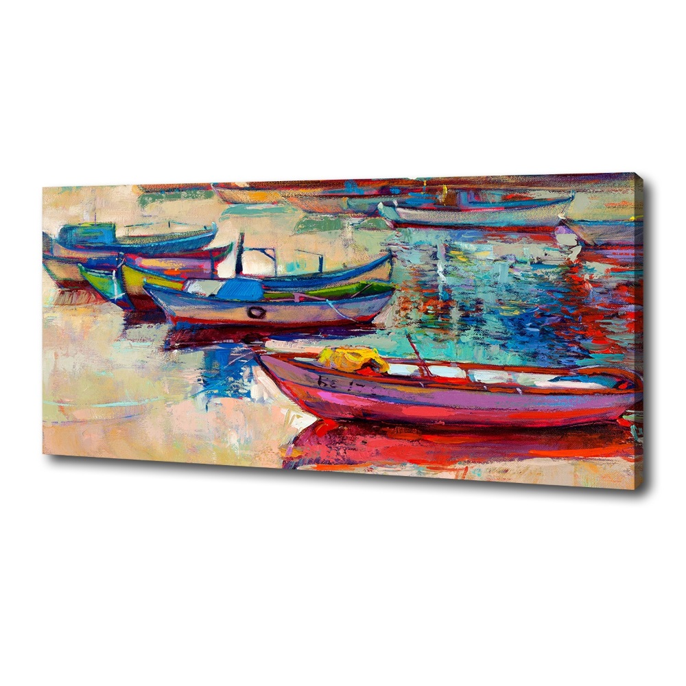 Tableau imprimé sur toile Bateaux colorés