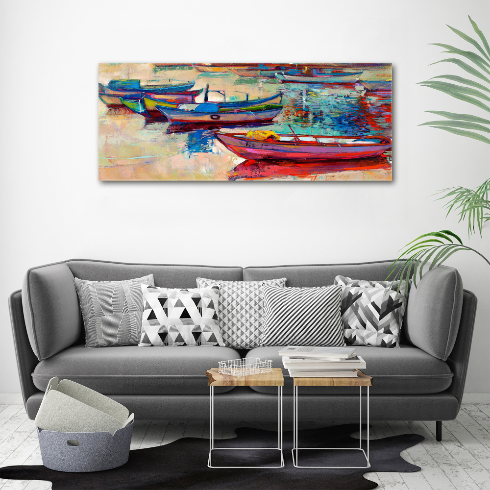 Tableau imprimé sur toile Bateaux colorés