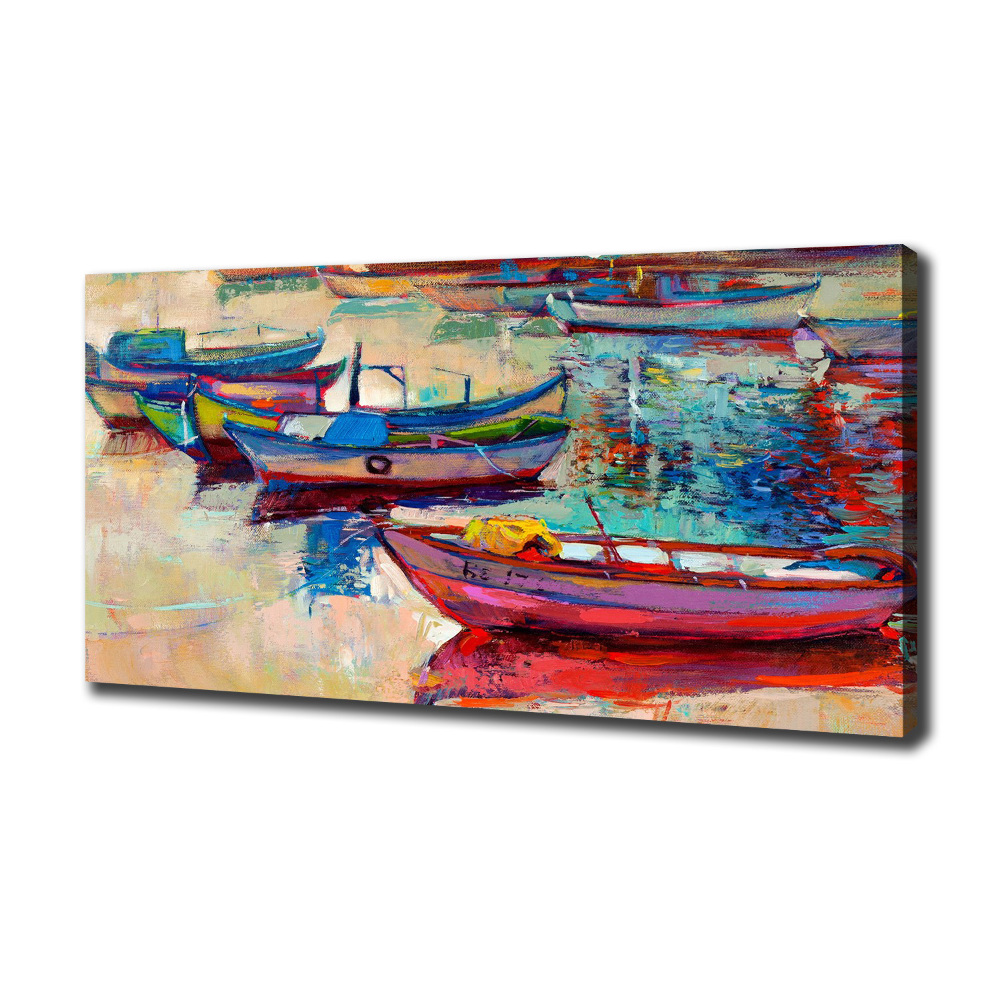 Tableau imprimé sur toile Bateaux colorés