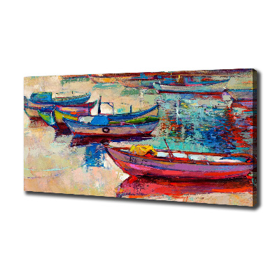 Tableau imprimé sur toile Bateaux colorés