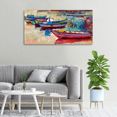 Tableau imprimé sur toile Bateaux colorés