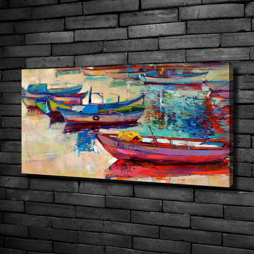 Tableau imprimé sur toile Bateaux colorés