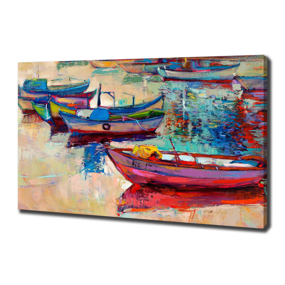 Tableau imprimé sur toile Bateaux colorés