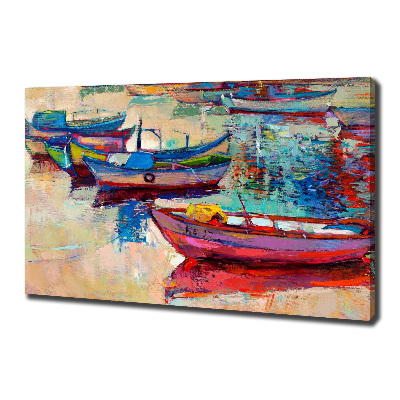 Tableau imprimé sur toile Bateaux colorés