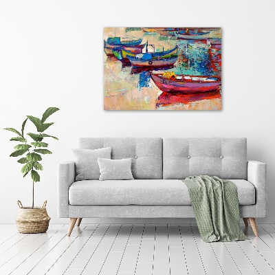 Tableau imprimé sur toile Bateaux colorés