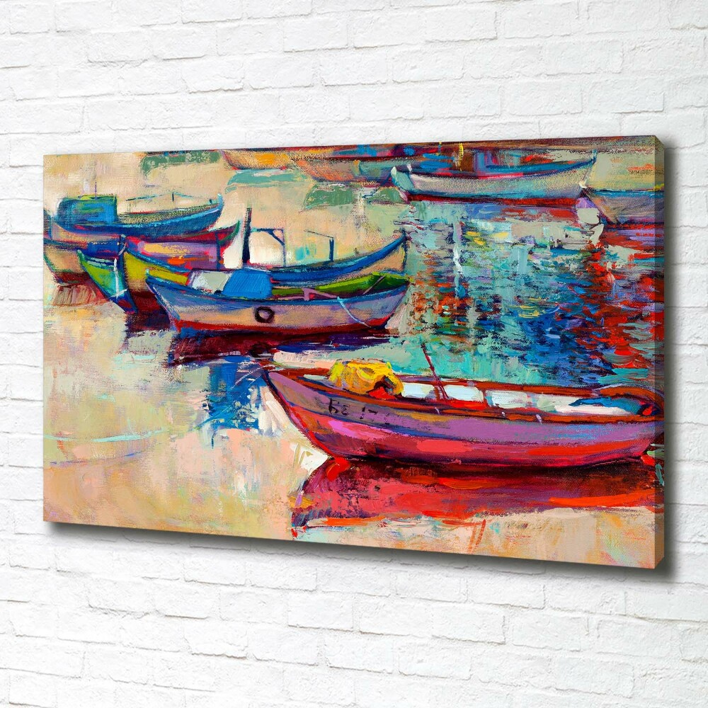 Tableau imprimé sur toile Bateaux colorés