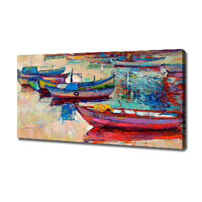 Tableau imprimé sur toile Bateaux colorés