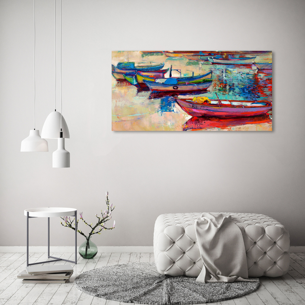 Tableau imprimé sur toile Bateaux colorés