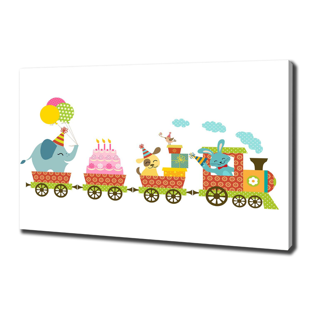 Tableau sur toile Train joyeux