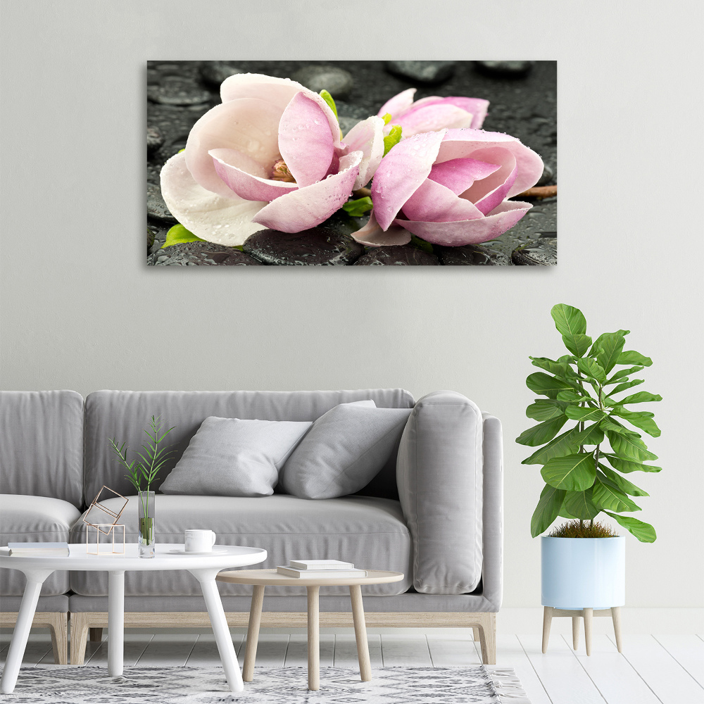 Tableau toile imprimée Magnolia pierre zen