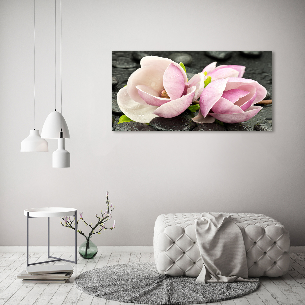 Tableau toile imprimée Magnolia pierre zen