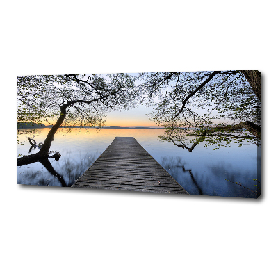 Tableau mural sur toile Jetée au bord du lac