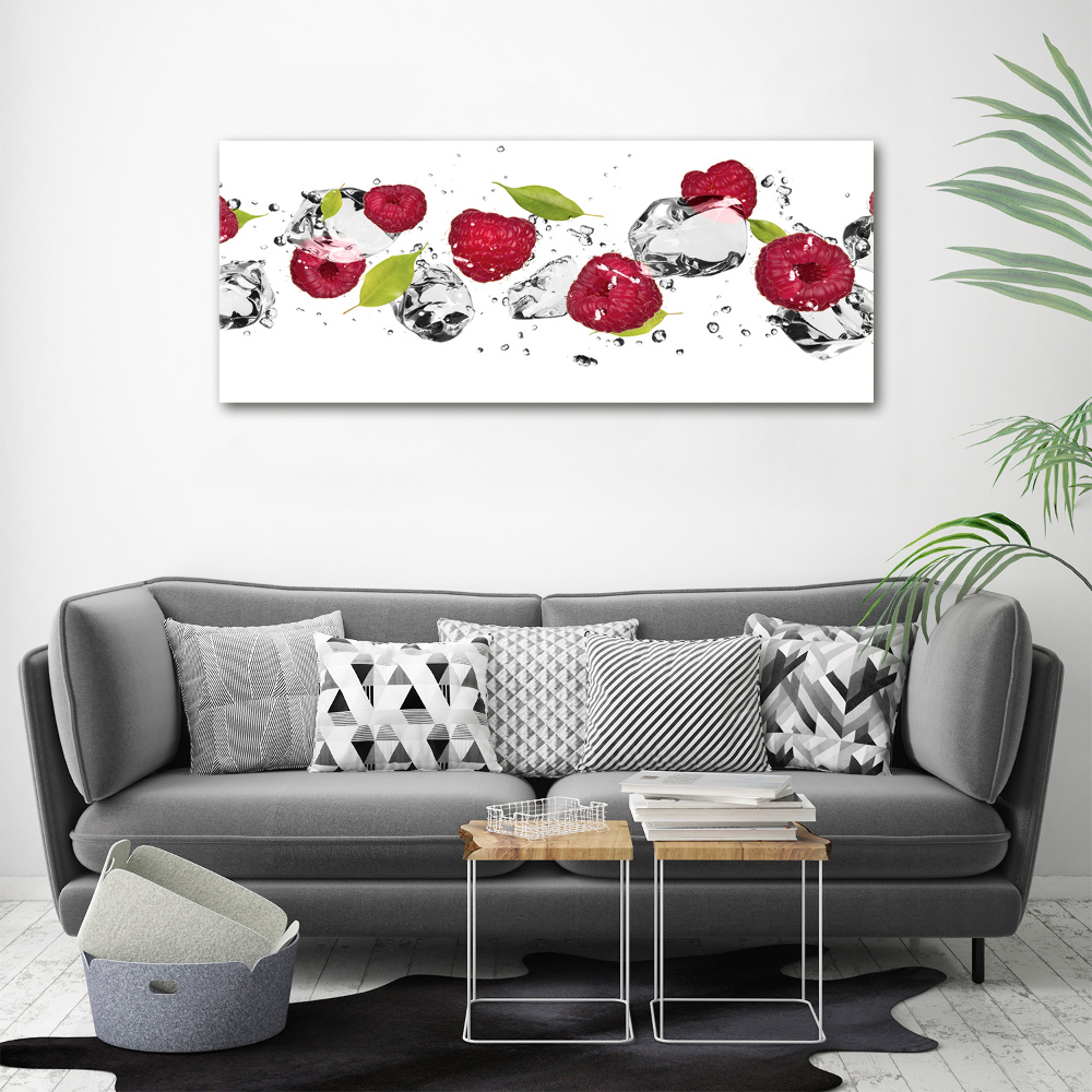 Tableau photo sur toile Framboise et eau