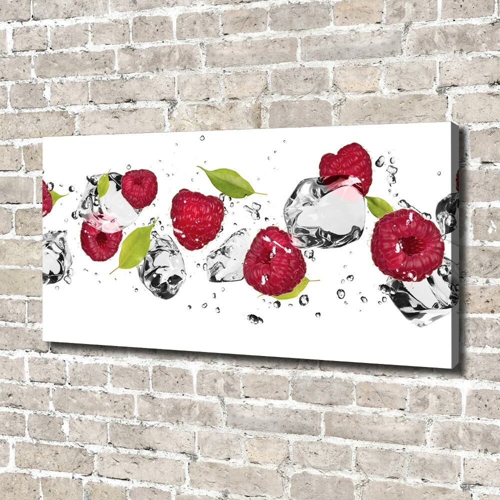 Tableau photo sur toile Framboise et eau