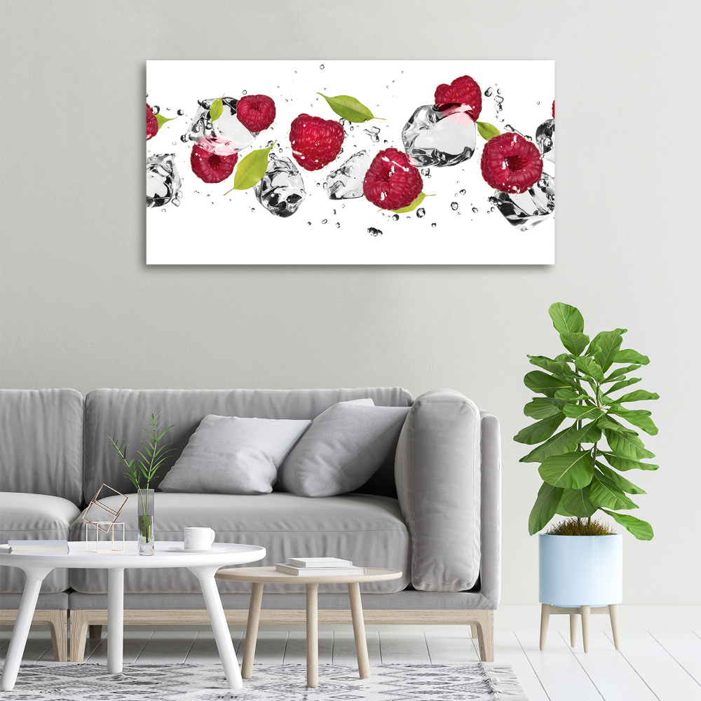 Tableau photo sur toile Framboise et eau