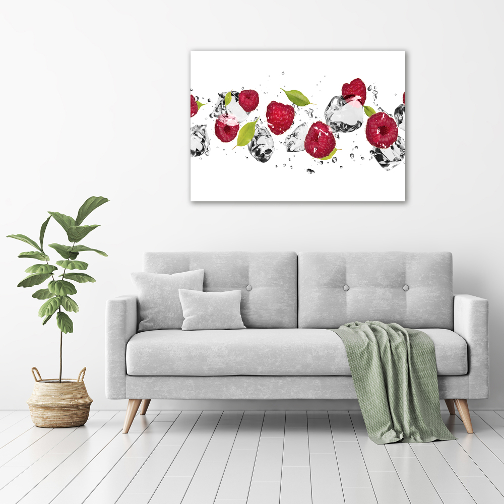 Tableau photo sur toile Framboise et eau