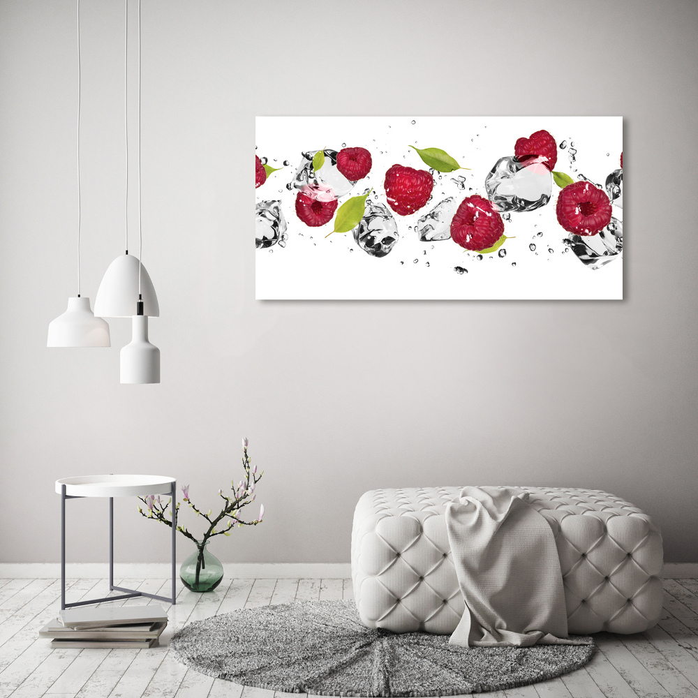 Tableau photo sur toile Framboise et eau