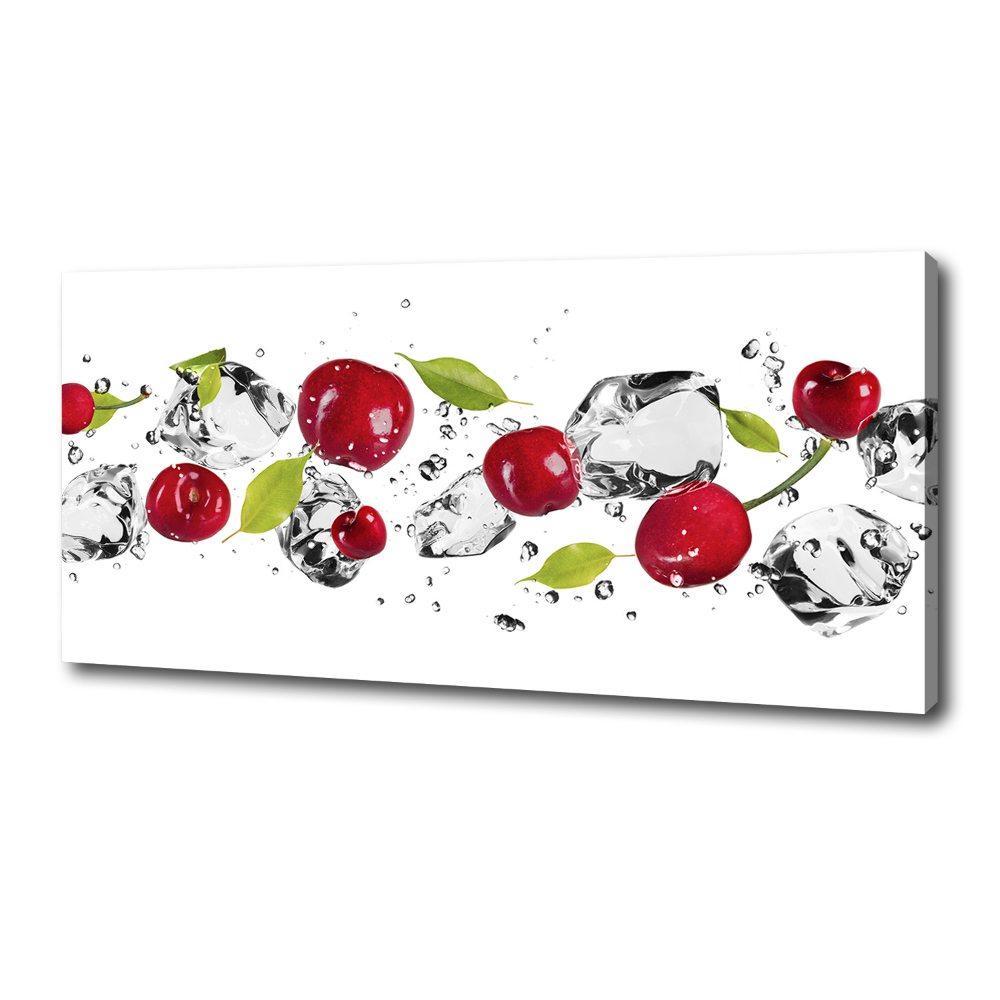 Tableau imprimé sur toile Cerises et eau