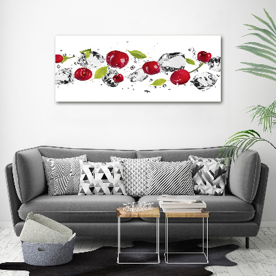 Tableau imprimé sur toile Cerises et eau