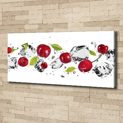 Tableau imprimé sur toile Cerises et eau