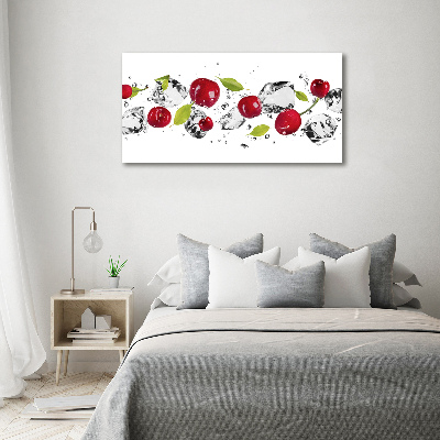 Tableau imprimé sur toile Cerises et eau