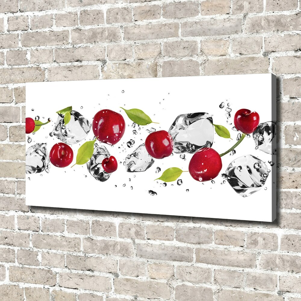 Tableau imprimé sur toile Cerises et eau