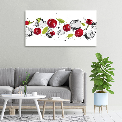 Tableau imprimé sur toile Cerises et eau