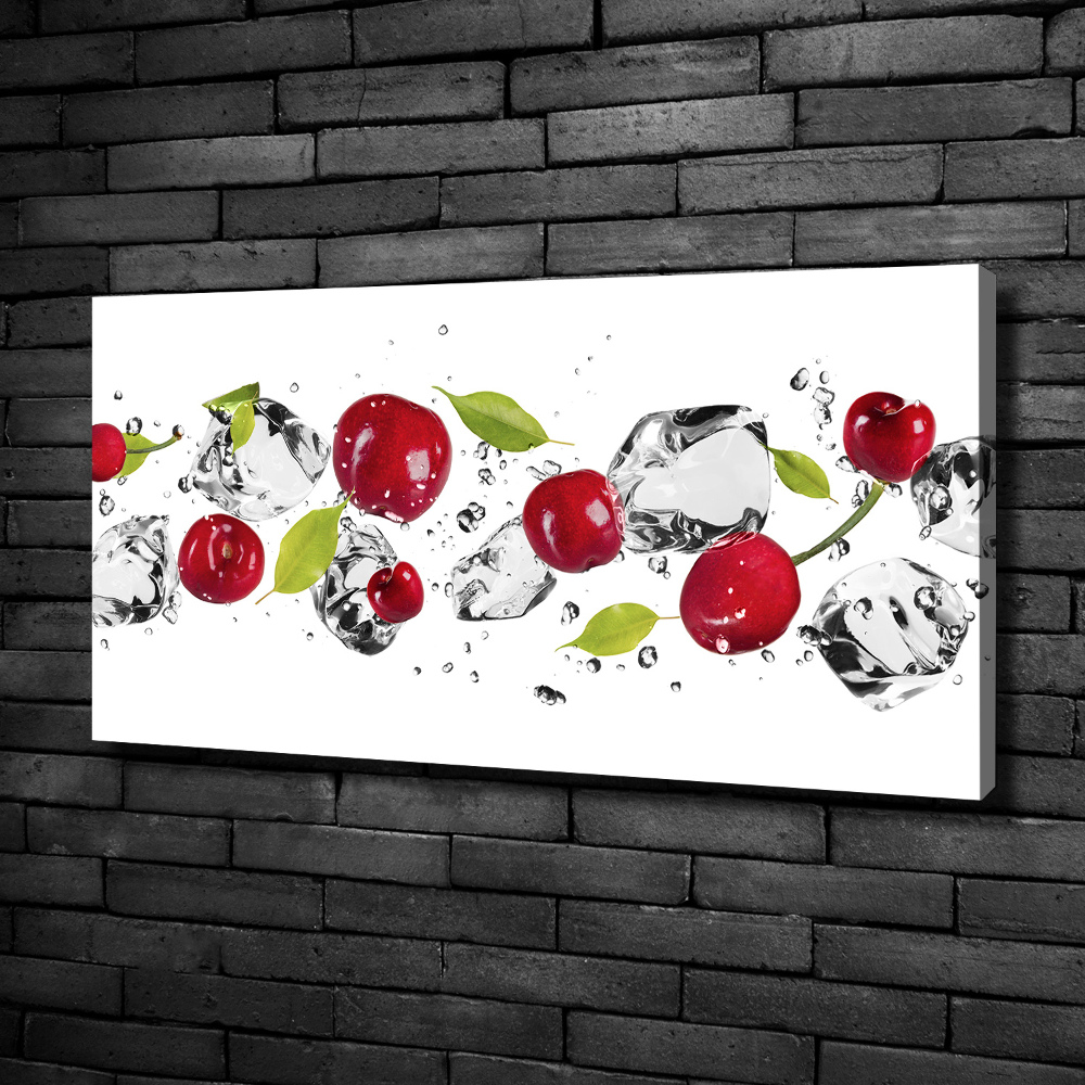 Tableau imprimé sur toile Cerises et eau