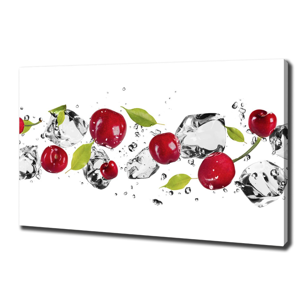 Tableau imprimé sur toile Cerises et eau