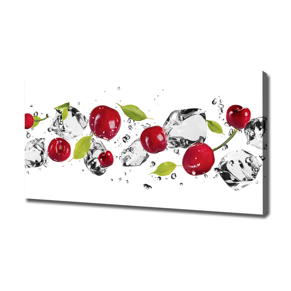 Tableau imprimé sur toile Cerises et eau