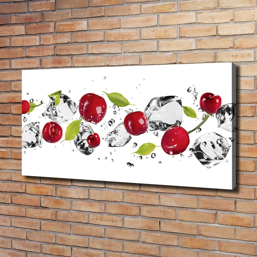 Tableau imprimé sur toile Cerises et eau