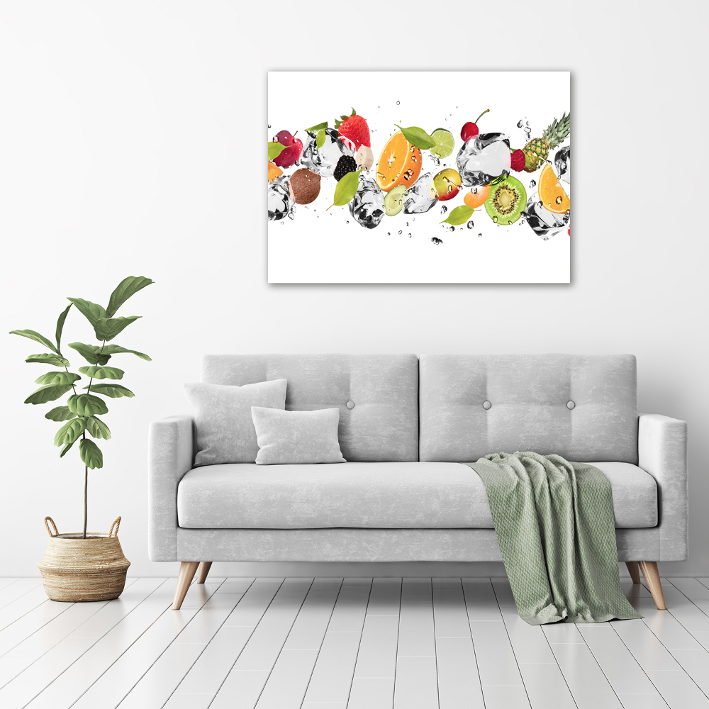 Tableau toile imprimée Fruits et eau