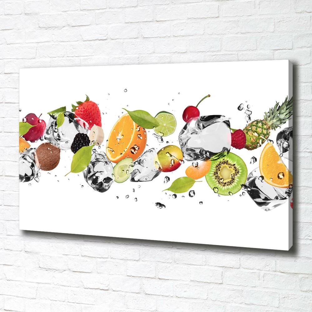 Tableau toile imprimée Fruits et eau