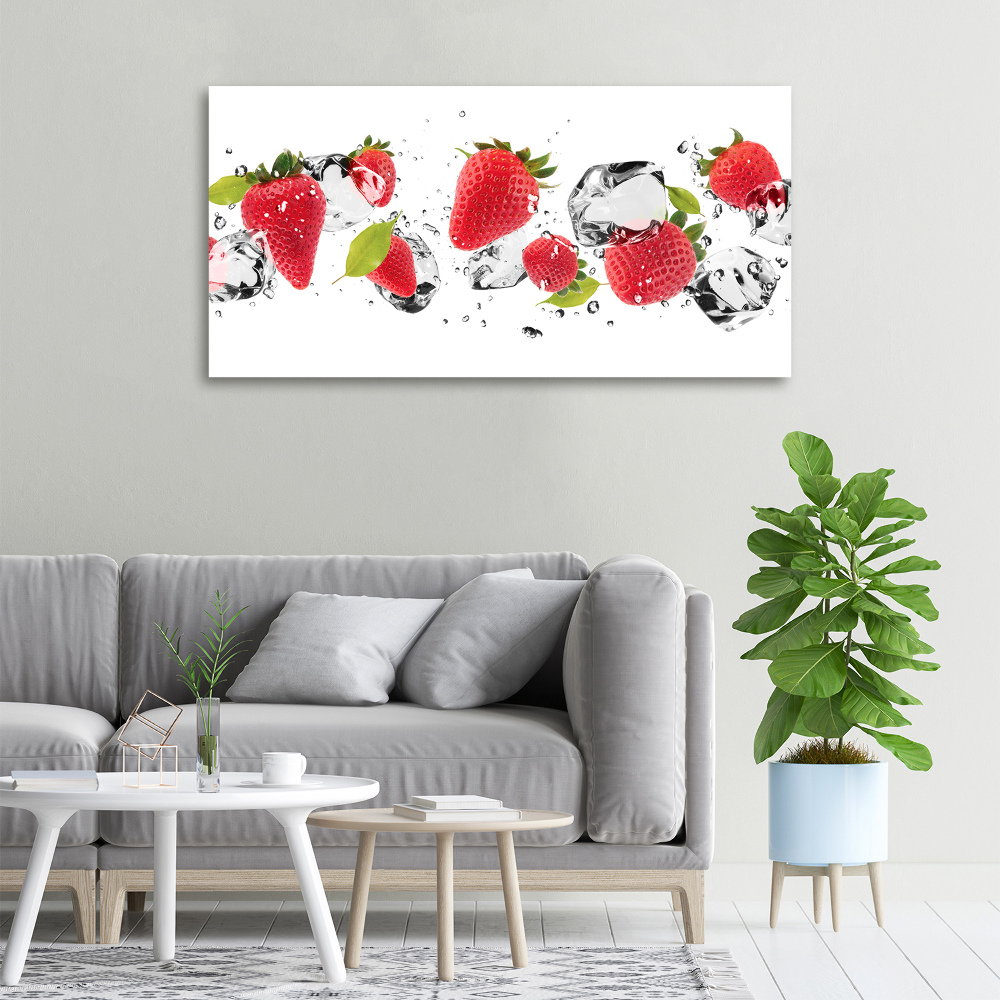 Tableau photo sur toile Fraises et eau