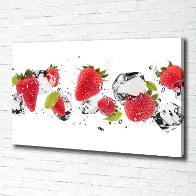 Tableau photo sur toile Fraises et eau