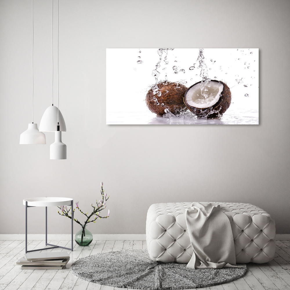 Tableau imprimé sur toile Noix de coco et eau