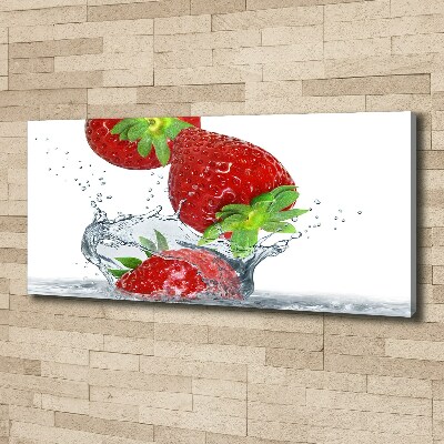 Tableau mural sur toile Fraises et eau